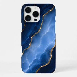 Luxury Sapphire Blue Marble iPhone 16 Pro Max Case