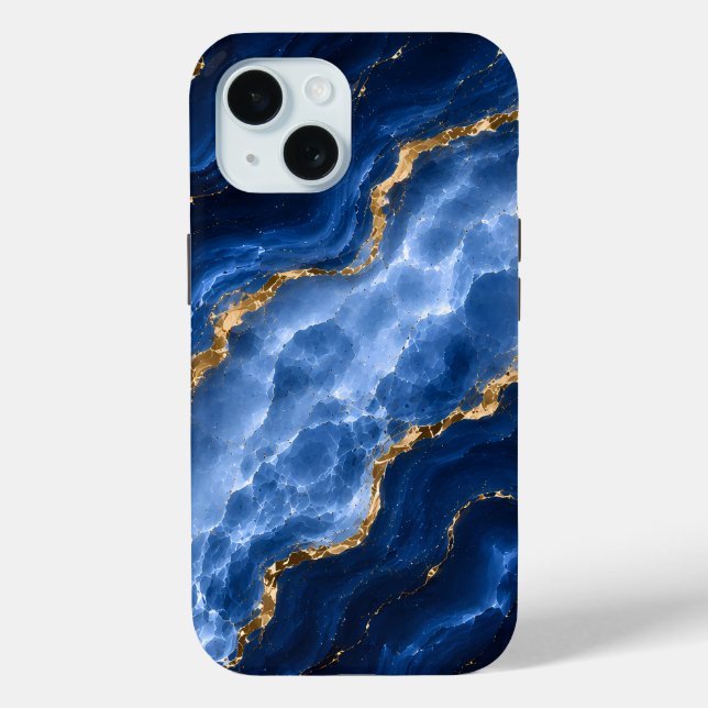 Luxury Sapphire Marble Agate Case-Mate iPhone Case (Back)