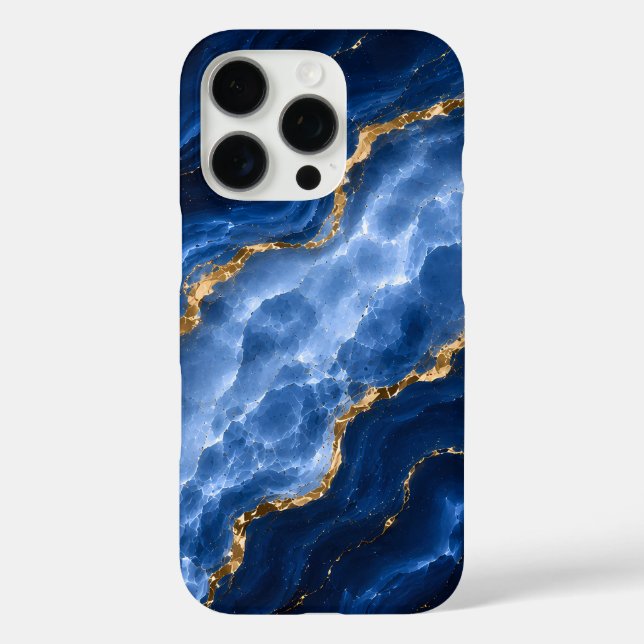 Luxury Sapphire Marble Agate Case-Mate iPhone Case (Back)