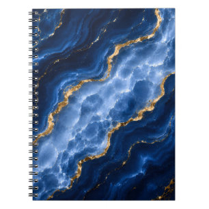 Luxury Sapphire Marble Agate Notebook