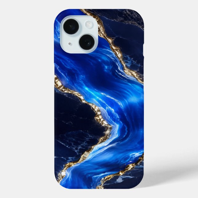 Luxury Sapphire Marble River Case-Mate iPhone Case (Back)
