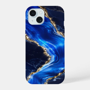 Luxury Sapphire Marble River iPhone 15 Case