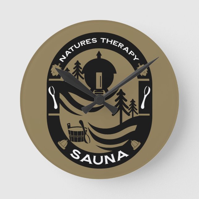 luxury Sauna Gift Round Clock (Front)