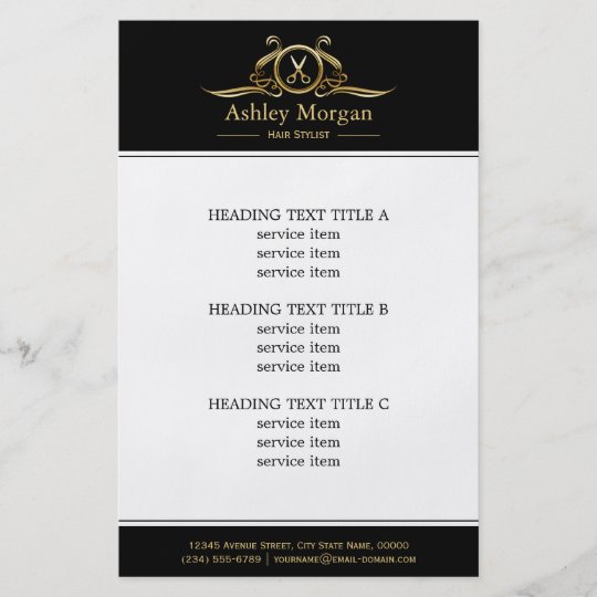 Luxury Scissors Logo Hair Stylist Beauty Salon Flyer Zazzle Co Uk