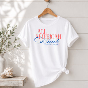 Luxury Script All American Bride Bachelorette T-Shirt