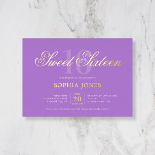 Luxury Script Elegant Purple Sweet 16