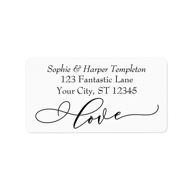 Luxury Script Font Simple Typography Love Label (Front)