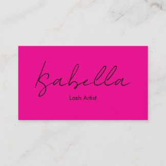 Luxury Script Pink Lash Artist Business Card