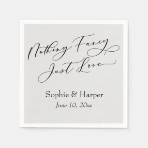 Luxury Script Simple Nothing Fancy Just Love Grey Napkin