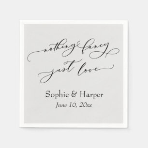 Luxury Script Simple Nothing Fancy Just Love Grey Napkin