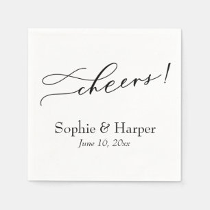 Luxury Script Simple Typography Cheers! Napkin