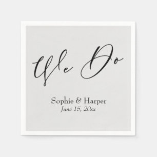 Luxury Script Simple Typography We Do Grey Napkin
