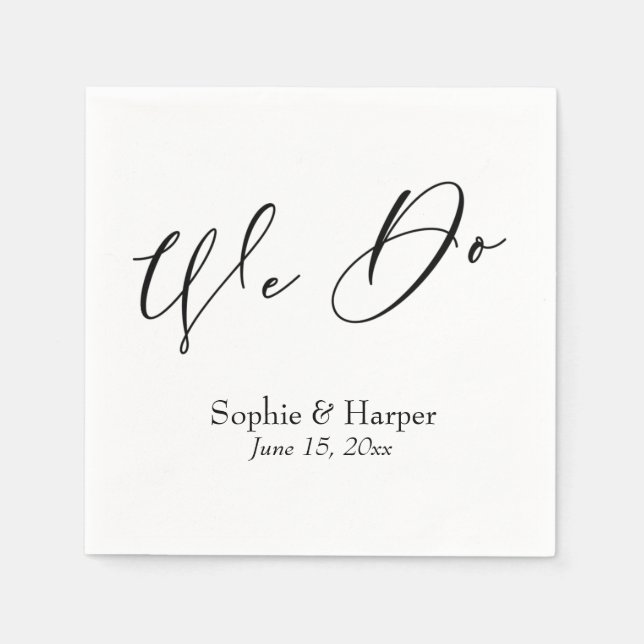 Luxury Script Simple Typography We Do Napkin (Front)