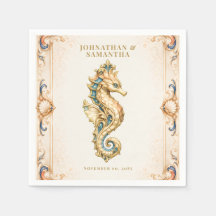Luxury seahorse beach wedding vintage nautical