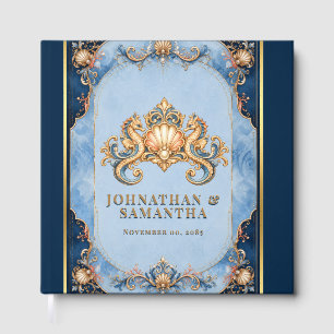 Luxury seahorse vintage day of wedding guest book