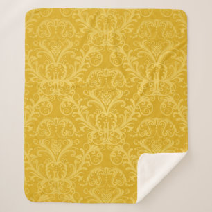 Luxury seamless golden floral wallpaper sherpa blanket