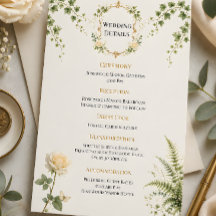 Luxury Secret Garden Wedding Details Card