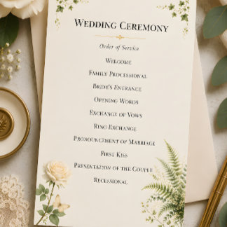 Luxury Secret Garden Wedding Programme