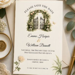 Luxury Secret Garden Wedding Save The Date