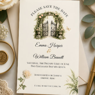 Luxury Secret Garden Wedding Save The Date
