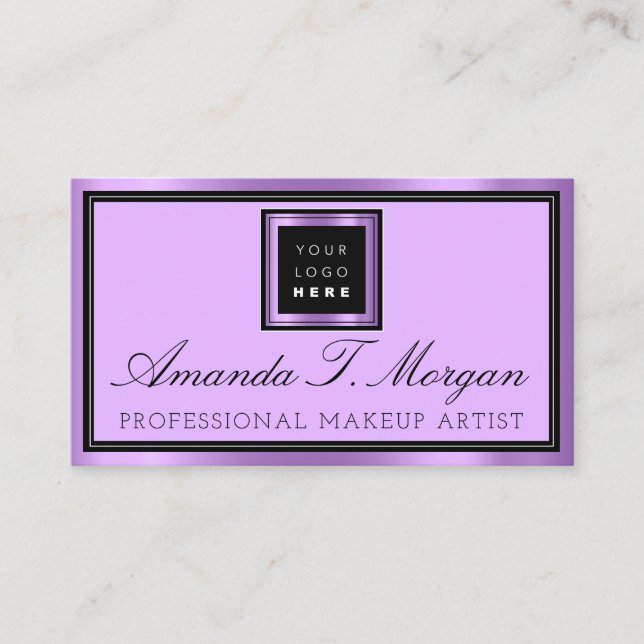 Luxury Services Interior Event Wedding Purple Business Card (Front)