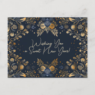 Luxury  Shana Tova - blue & yellow Postcard