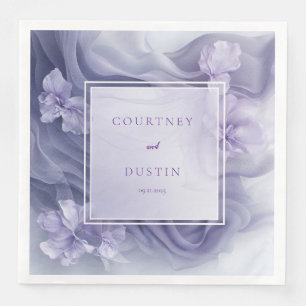 Luxury Sheer Fabric Lilac Lavender Wedding Napkin