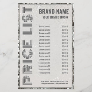 Luxury Shimmer Beauty Salon Price List Flyer