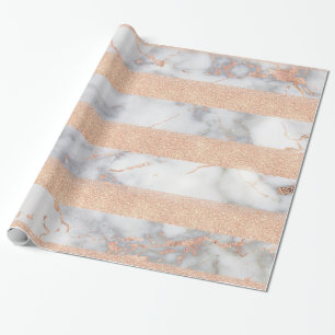 Luxury Shiny Glitter Stripes Ombre Marble Wrapping Paper
