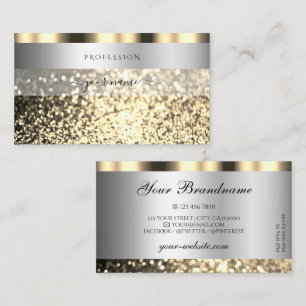 Luxury Silver and Gold Sparkling Glitter Shimmery Business Card