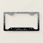Luxury Silver Black Glitter and Sparkle Monogram
