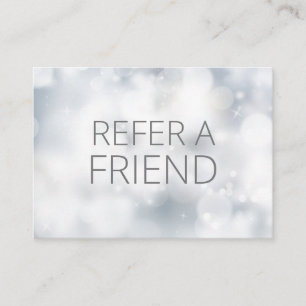 Luxury Silver  Bokeh Salon Spa Customer Referral Card