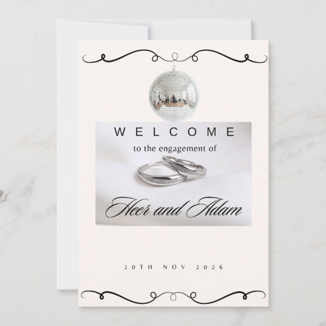 Luxury Silver & Diamond Wedding Invitation (Front)