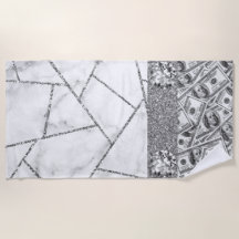 Luxury Silver Dollars Interior Marble Glitter Show