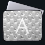 Luxury Silver Elegant Vintage Monogram Laptop Sleeve<br><div class="desc">Luxury Silver Elegant,  Vintage Girly Monogram Case. This case can be customised to include your initial and first name.</div>