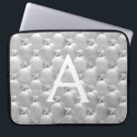 Luxury Silver Elegant Vintage Monogram Laptop Sleeve<br><div class="desc">Luxury Silver Elegant,  Vintage Girly Monogram Case. This case can be customised to include your initial and first name.</div>