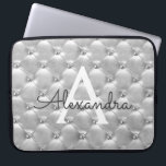 Luxury Silver Elegant Vintage Monogram Laptop Sleeve<br><div class="desc">Luxury Silver Elegant,  Vintage Girly Monogram Case. This case can be customised to include your initial and first name.</div>