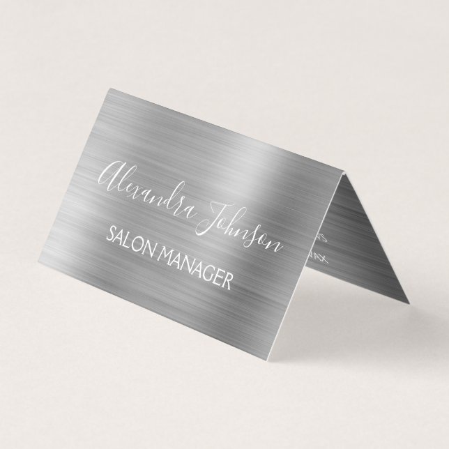 Luxury Silver Foil Modern Business Business Card (Front)