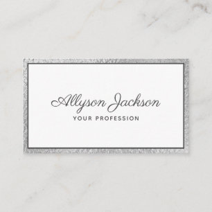 Luxury Silver Foil Script Business Card
