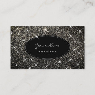 Luxury Silver Glitter Glam Luminous Stars Elegant Business Card