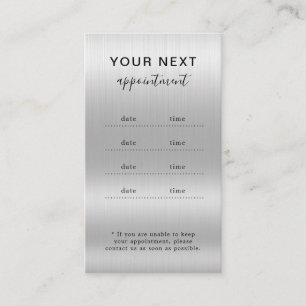 Luxury Silver Glitter Salon Supplies Appointment Card