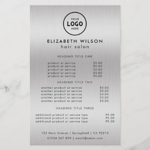 Luxury Silver Glitter Salon Supplies Flyer