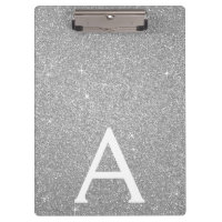 Luxury Silver Glitter & Sparkle Monogram School
