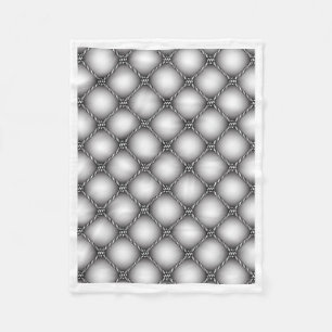 Luxury Silver Grey Tufted Quilted Pattern Fleece B Blanket