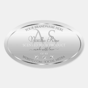 Luxury Silver Product Labels Diamonds and Monogram