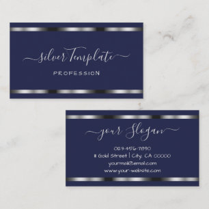 Luxury Silver Signature Handlettering Font Chic  Business Card