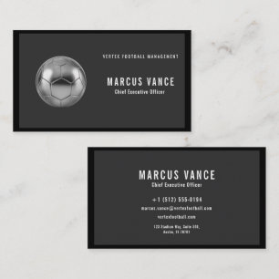 Luxury Silver Soccer Ball Football Agent Business Card