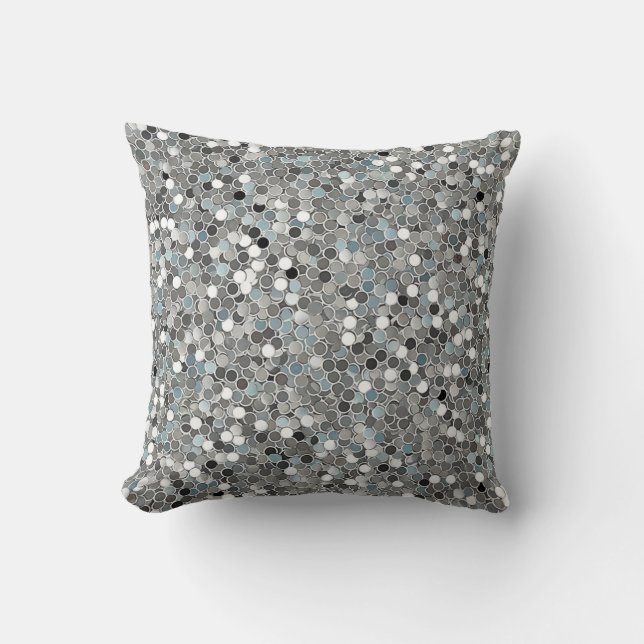 Luxury Silver Throw Pillow (Front)