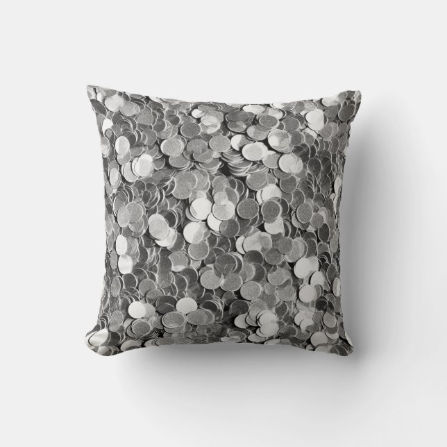 Luxury Silver Throw Pillow (Front)