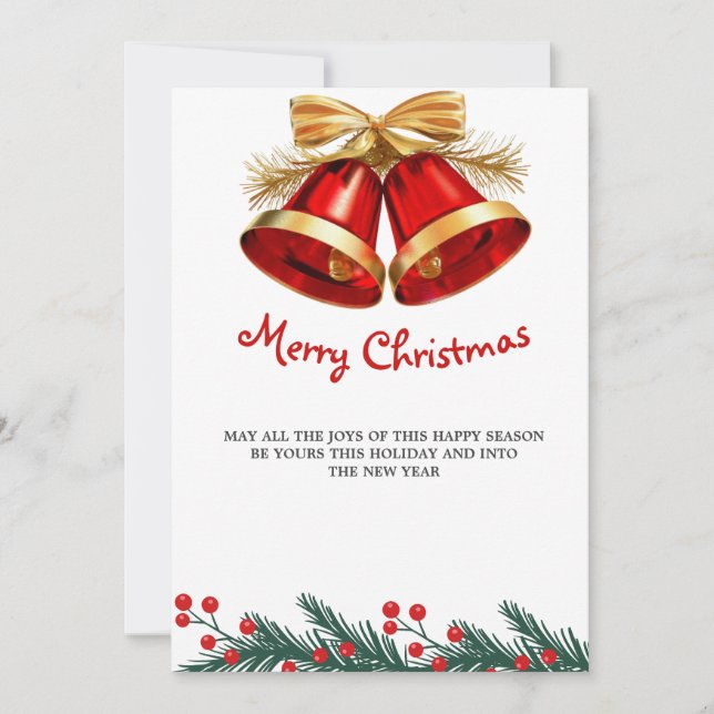 luxury simple christmas card , family card xmas (Front)